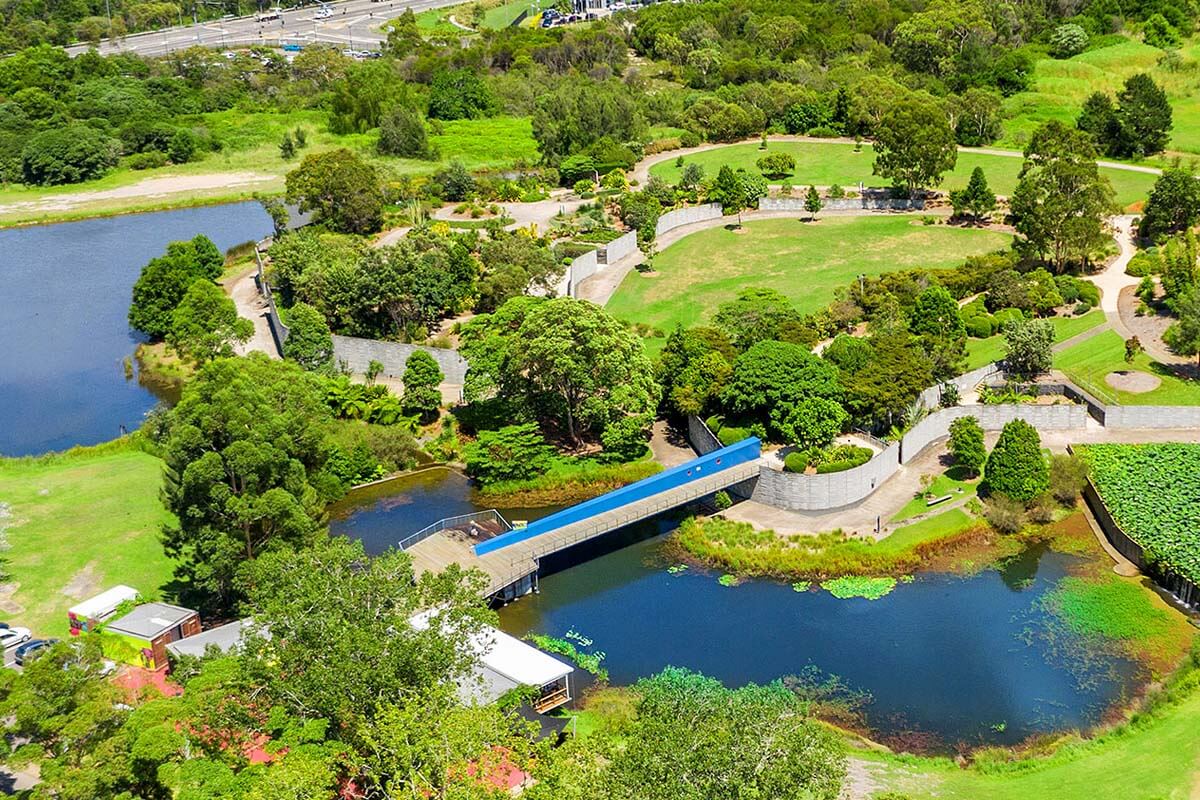 Aerial view looking down at Mount Penang Gardens. Credit: Hunter and Central Coast Development Corporation
