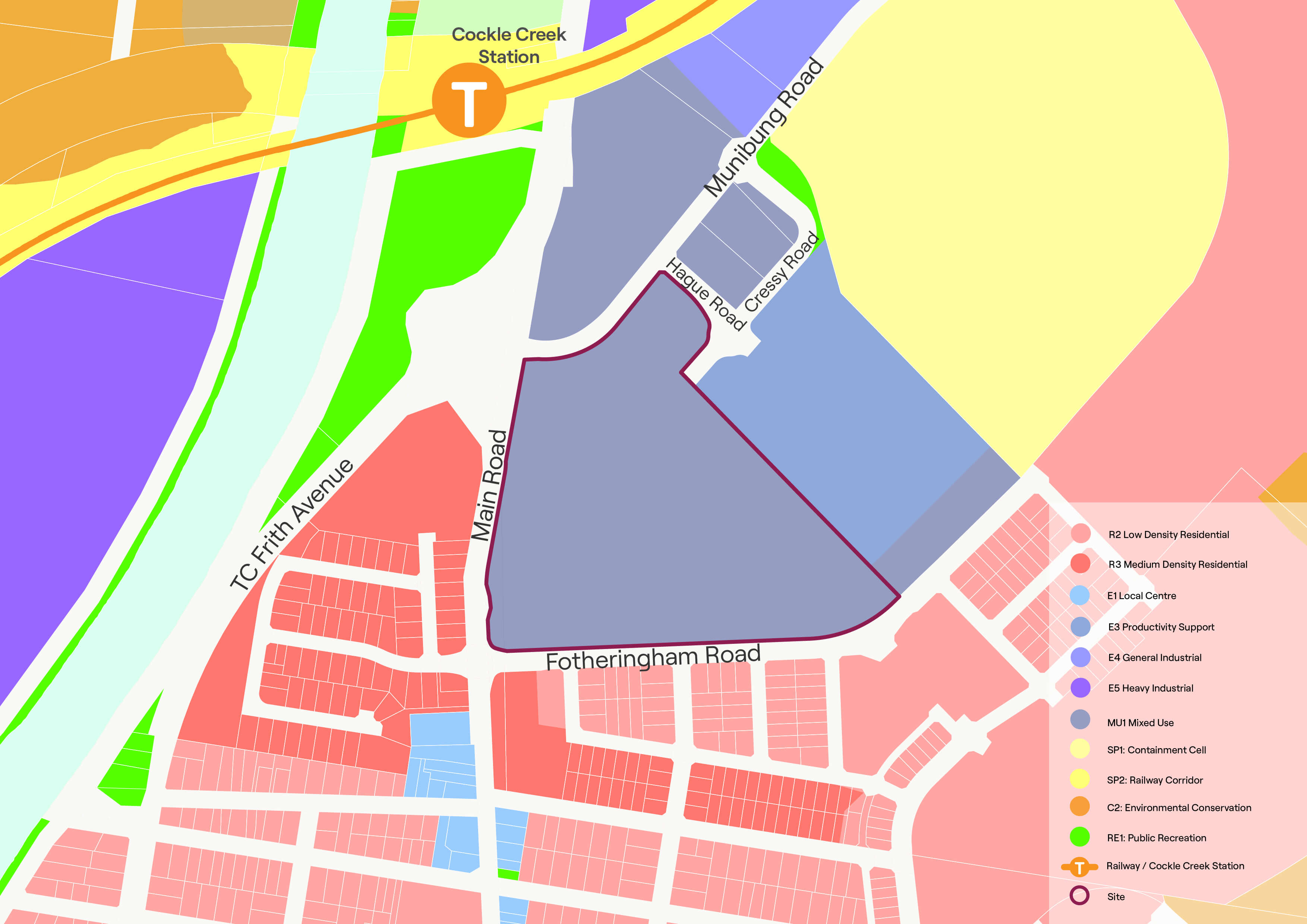 Cockle Creek rezoning map